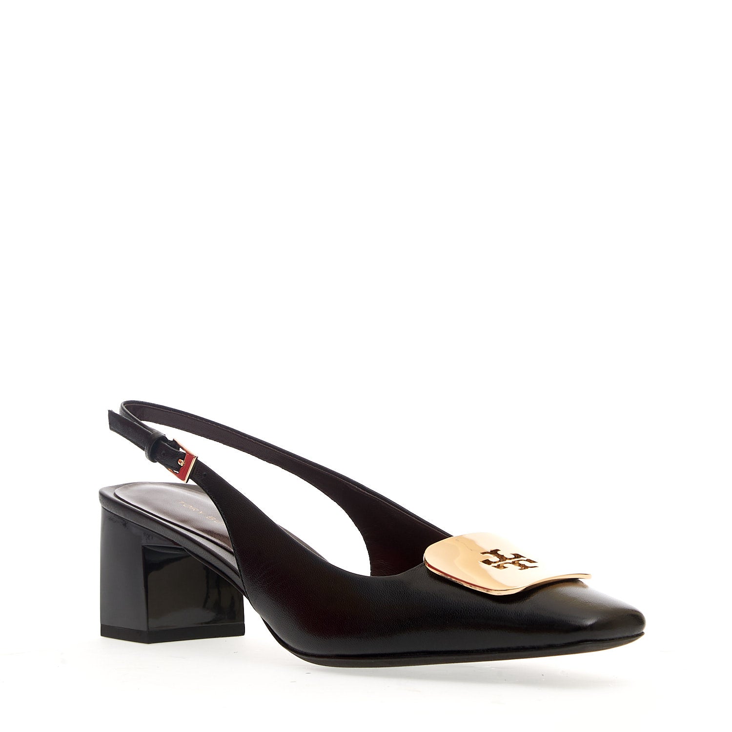Slingback Black Leather Buckle