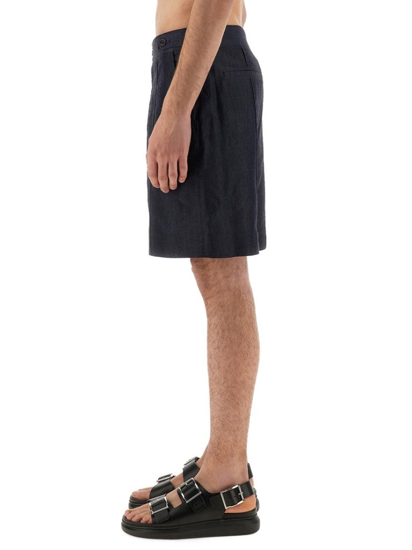 Tailored Mid-Thigh Denim Shorts With Clean Finish