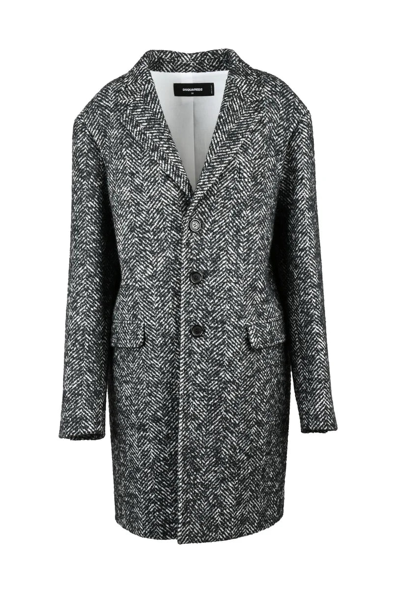 Patterned Coat - Black/White