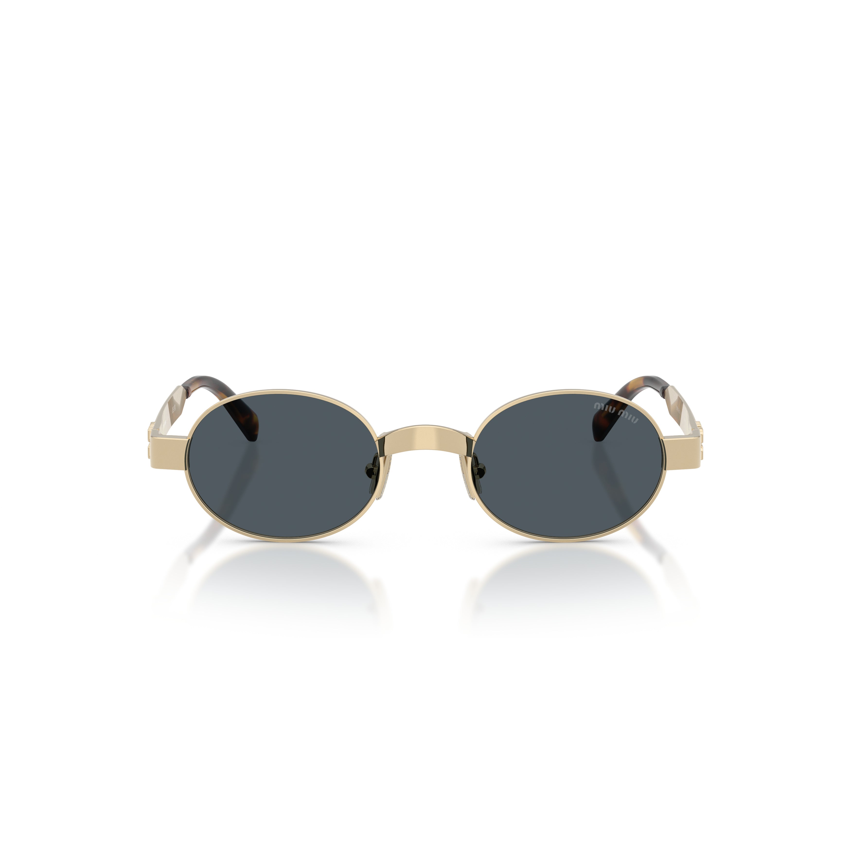 0mu B51s Oval Gold-Toned Metal Sunglasses