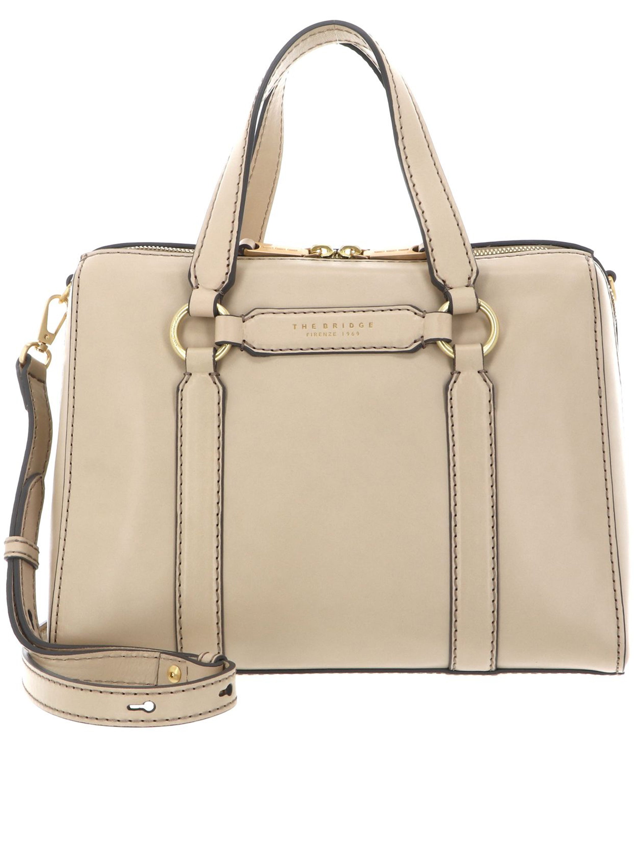 Black Handbag W/Shoulder Structured Leather Handbag
