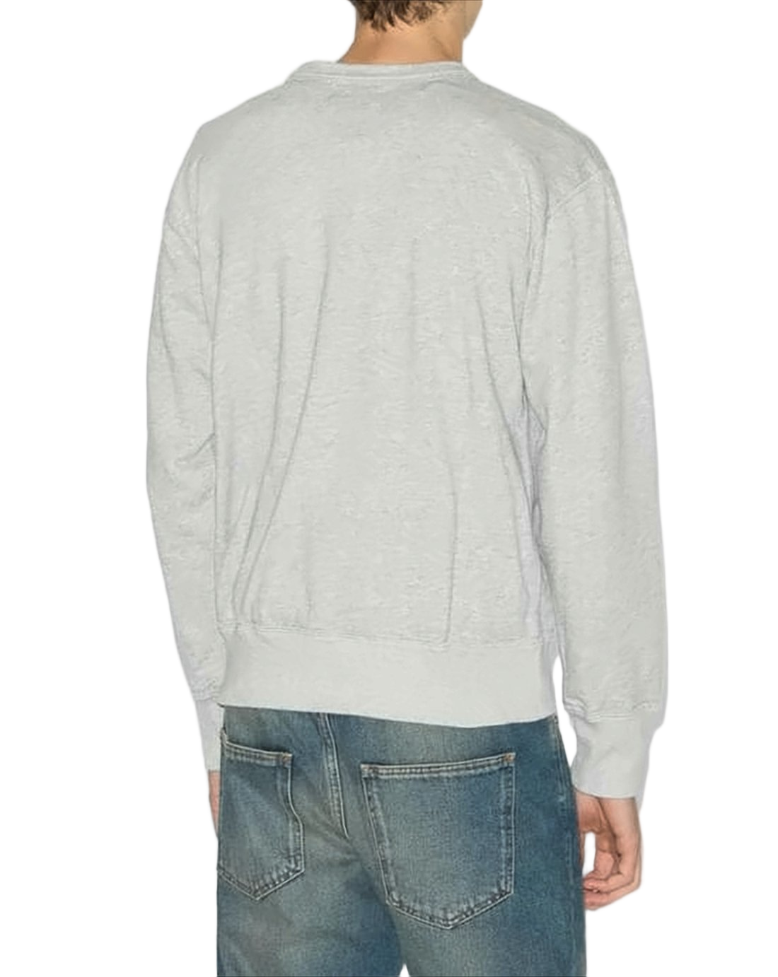 Long-Sleeve Grey Sweatshirt with Crew Neck