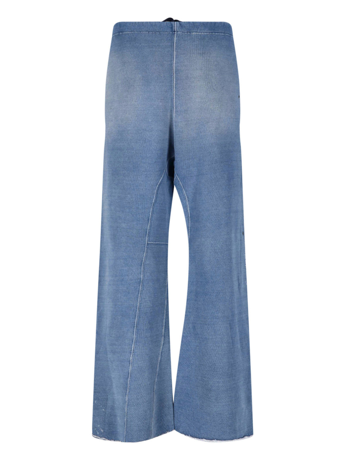 Relaxed Wide-Leg Trousers With Distressed Detailing And Patchwork Accents