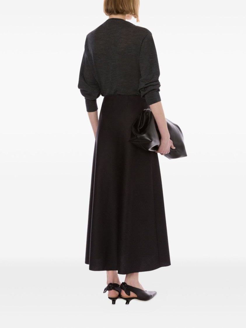 High-Waisted Midi Skirt in Structured Fabric