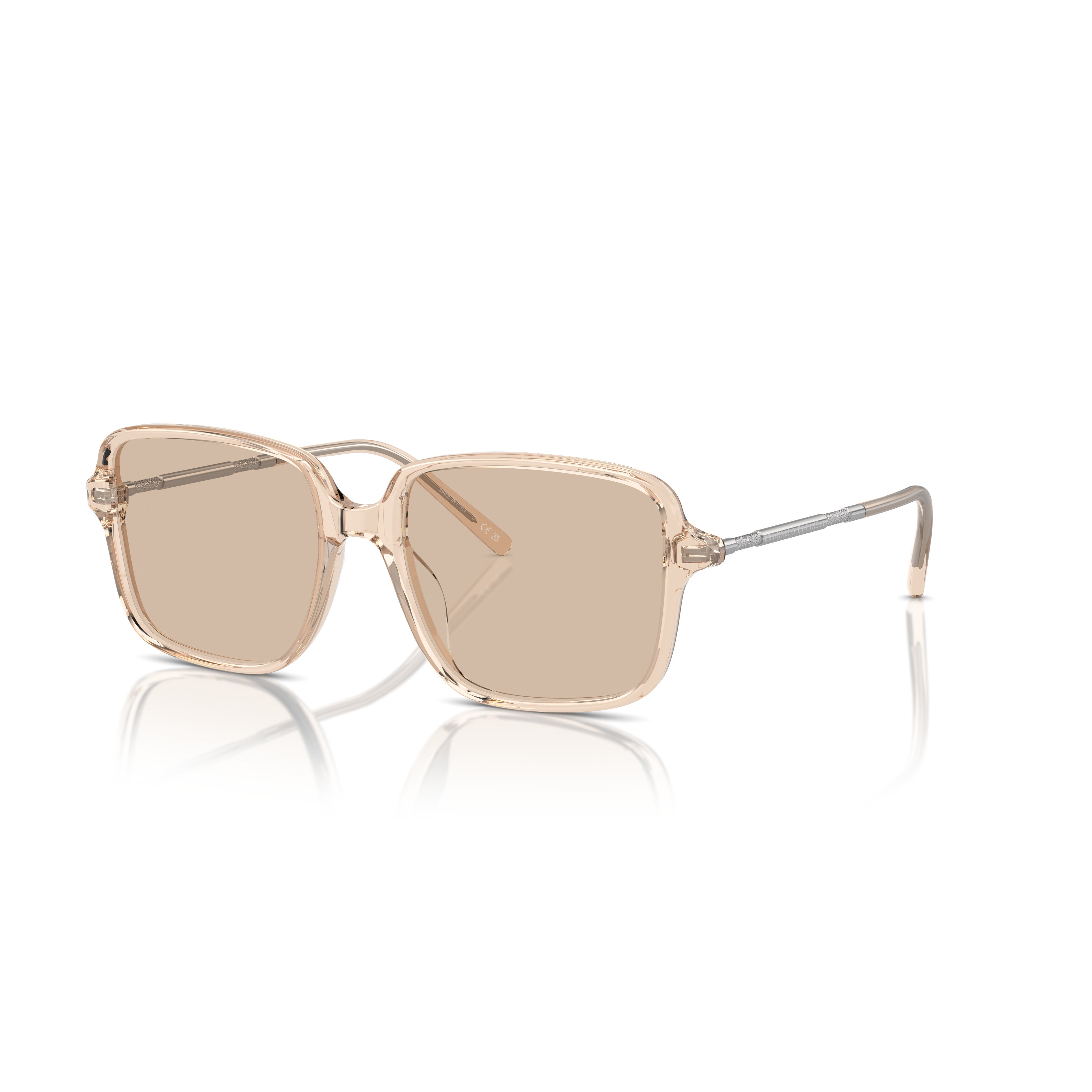 0bc3001 Translucent Acetate Square Sunglasses with Metallic Accents