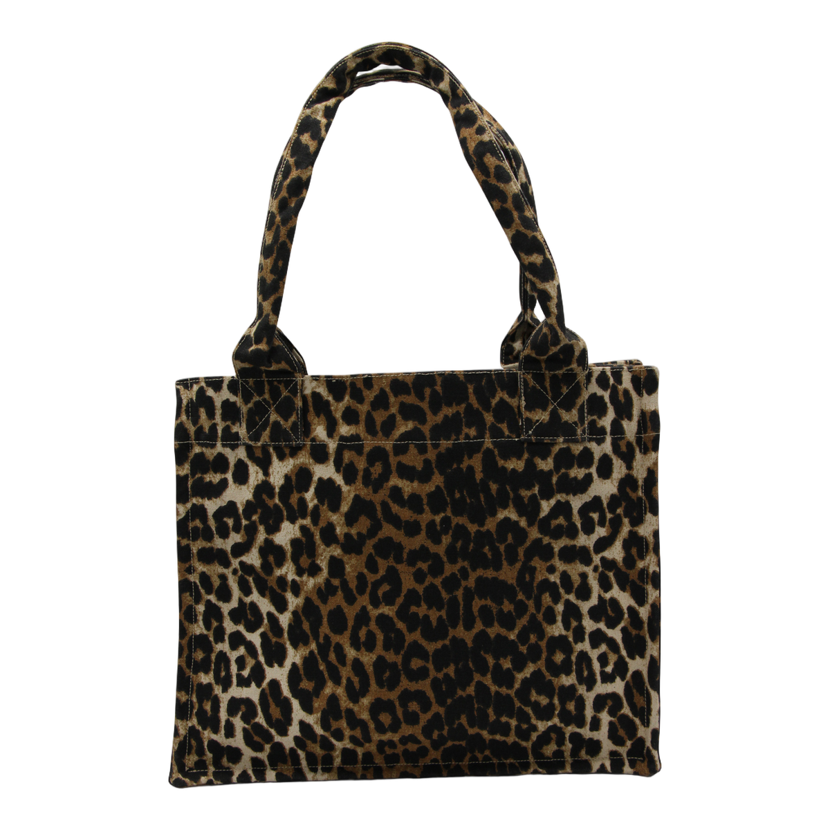 Structured Leopard Print Tote Bag