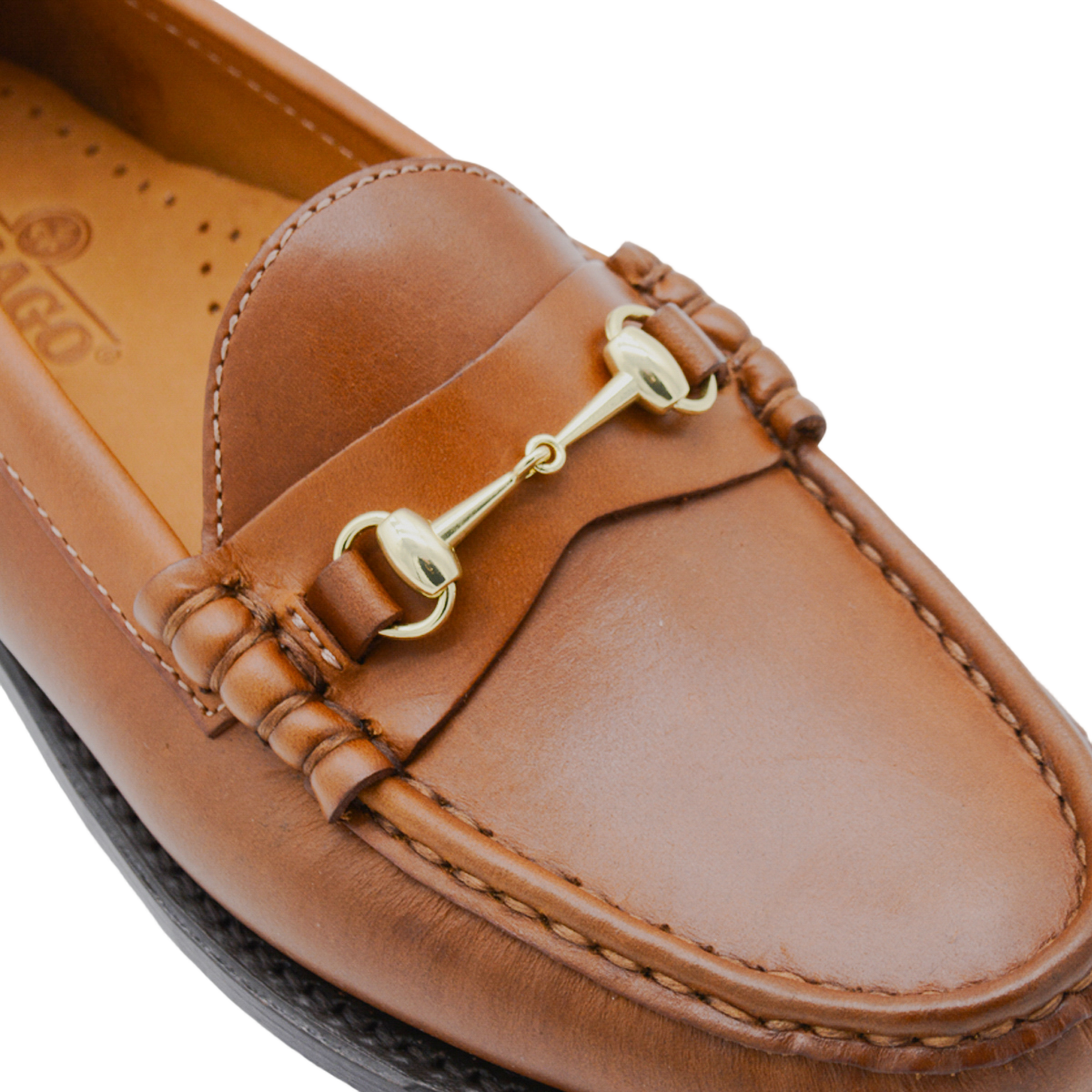 Brown Leather Loafers with Gold-tone Detail