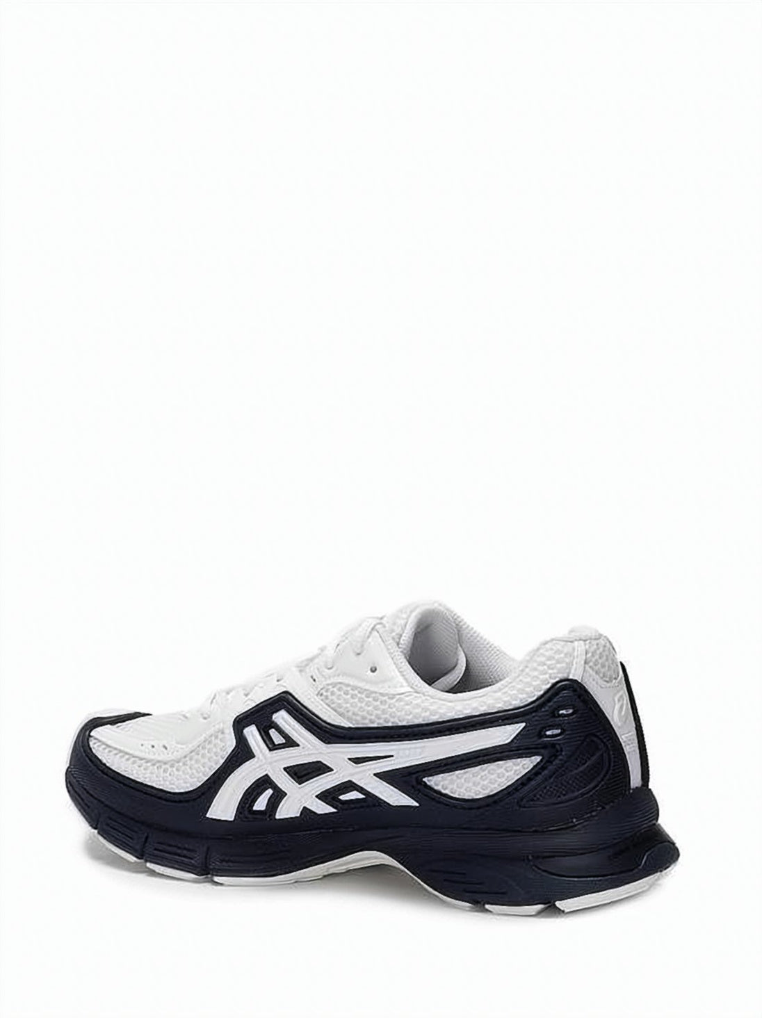 White Black Mesh Synthetic Overlay Sneakers
