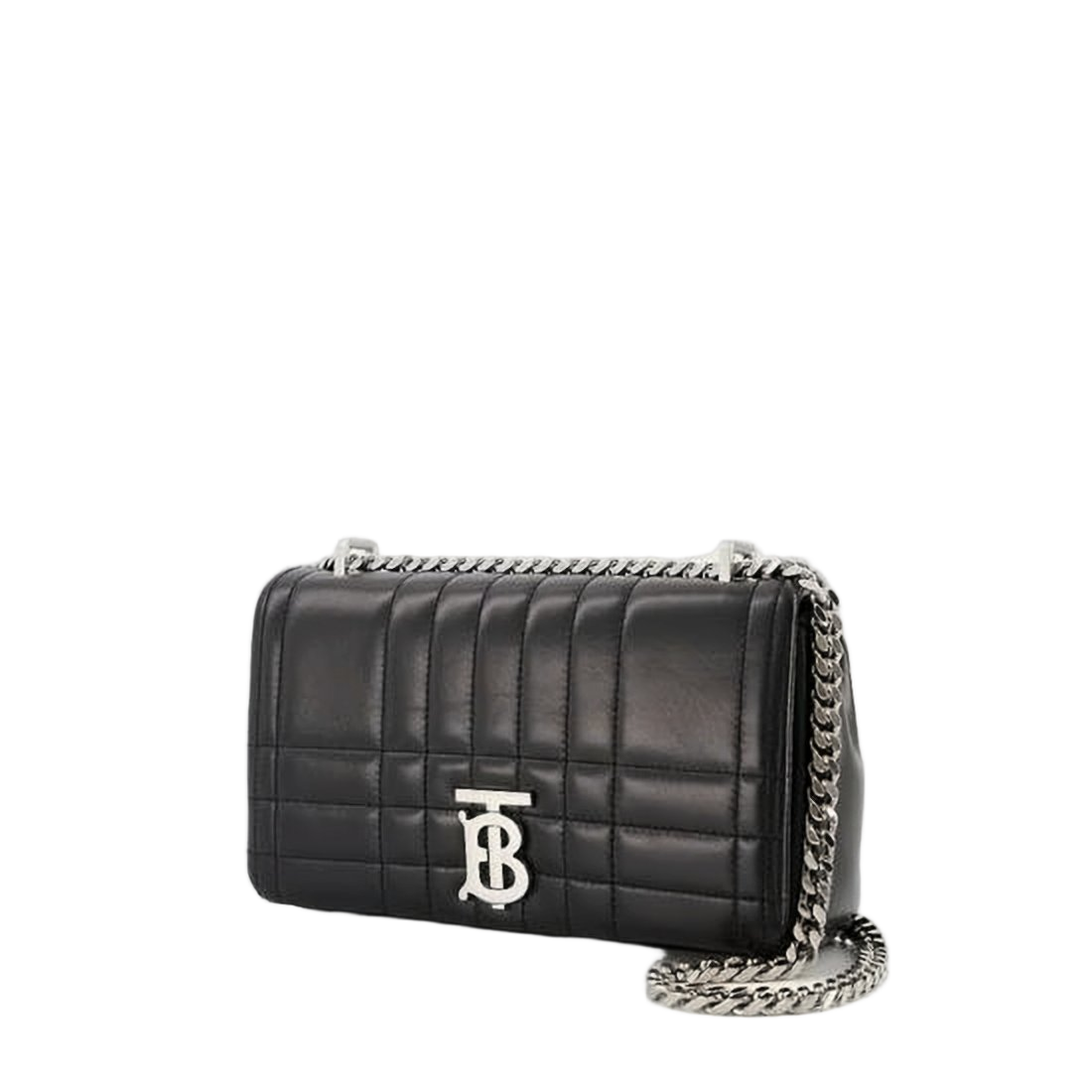 Quilted Leather Crossbody Bag with Chain Strap