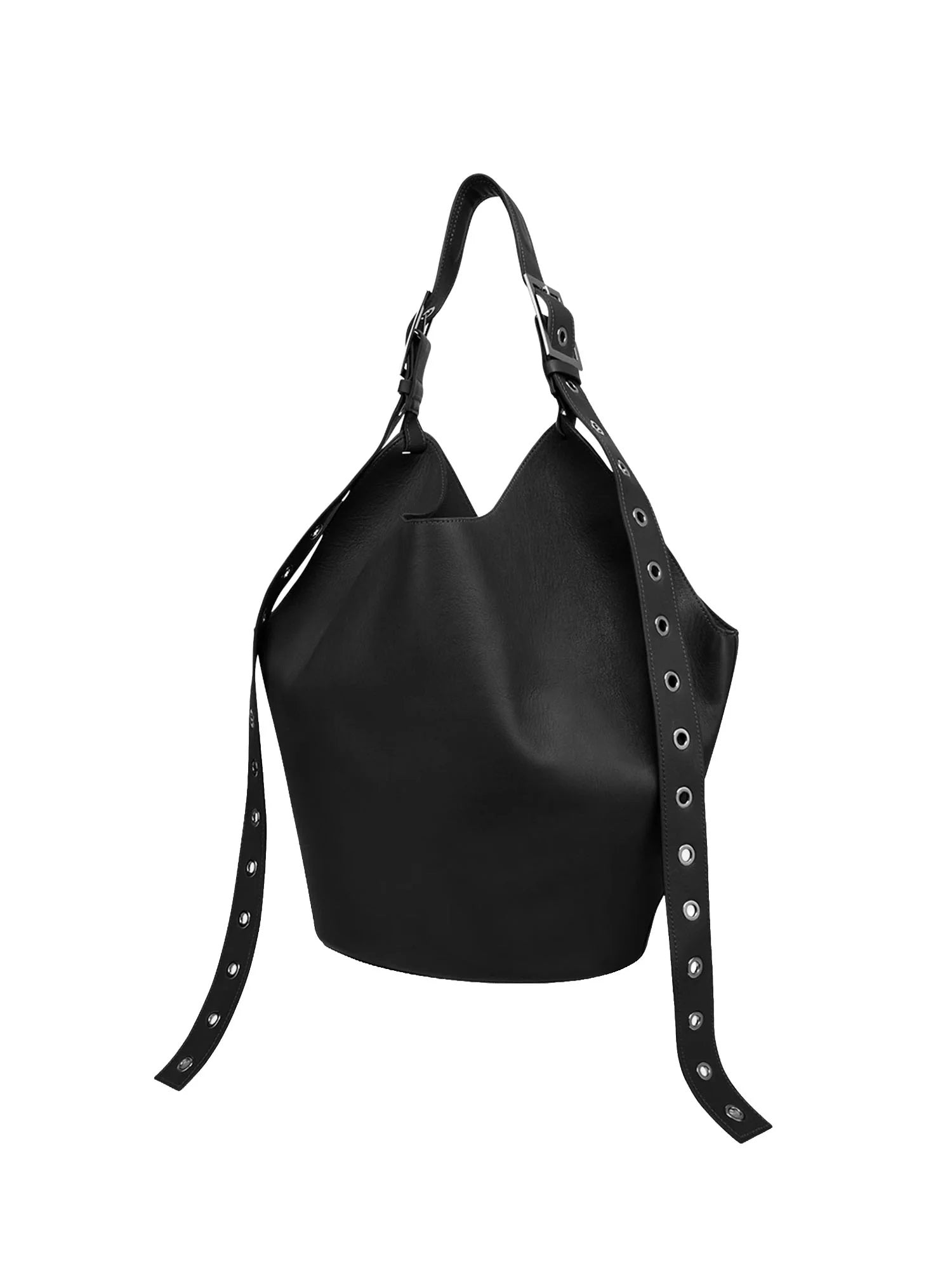 Black Big Hobo Leather Bag
