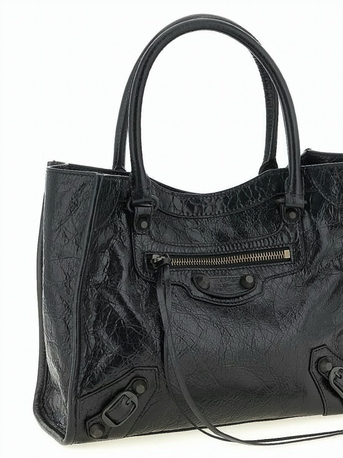 Elongated Shoulder Bag in Textured Lambskin