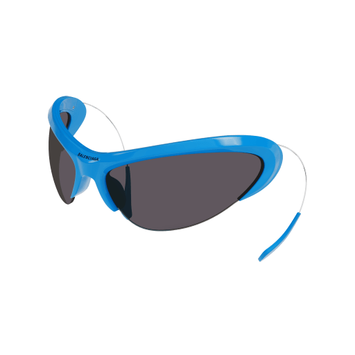 Oversized Blue Acetate Sunglasses with Curved Temples