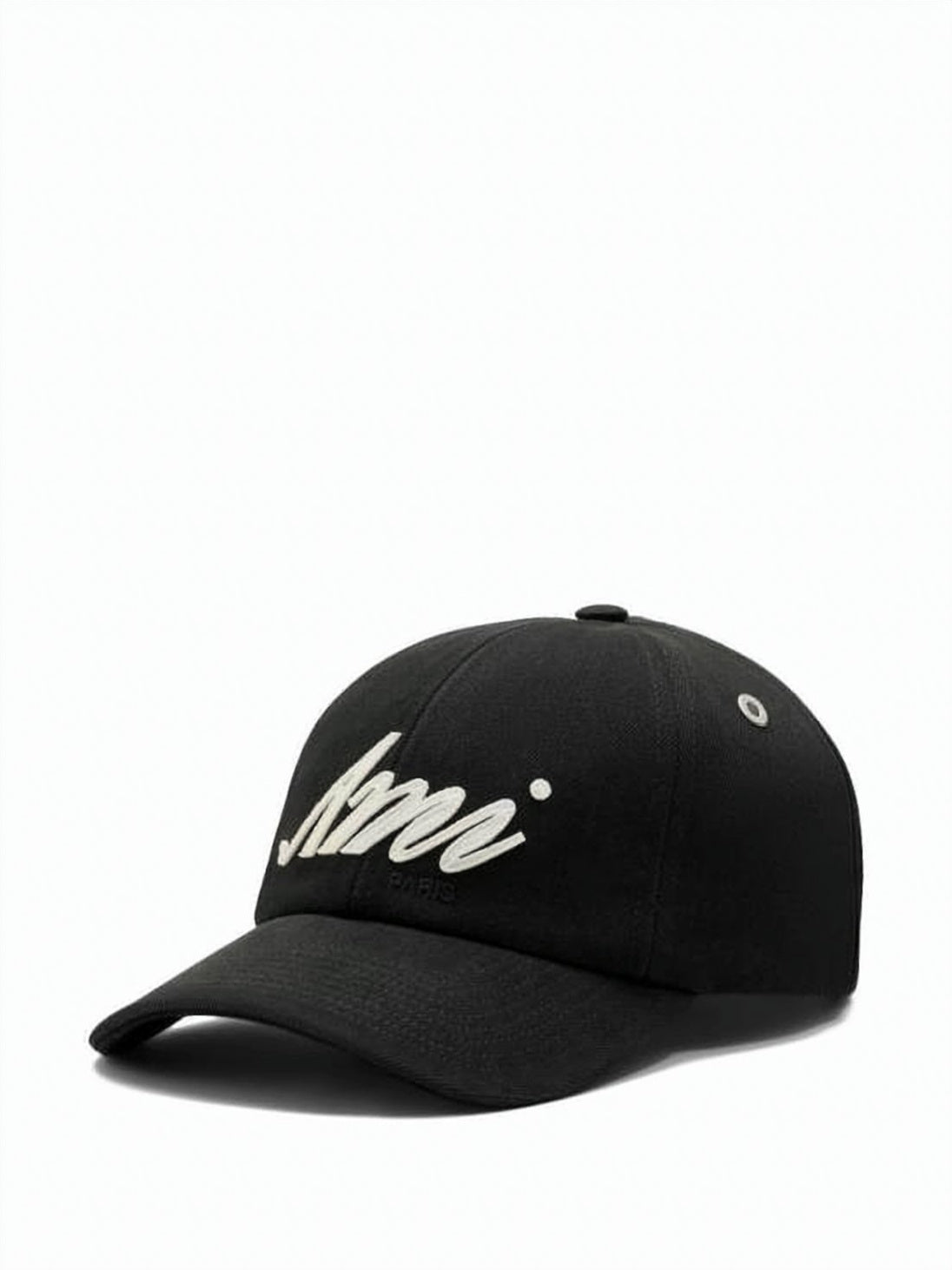 White Cotton Embroidered Script Baseball Cap