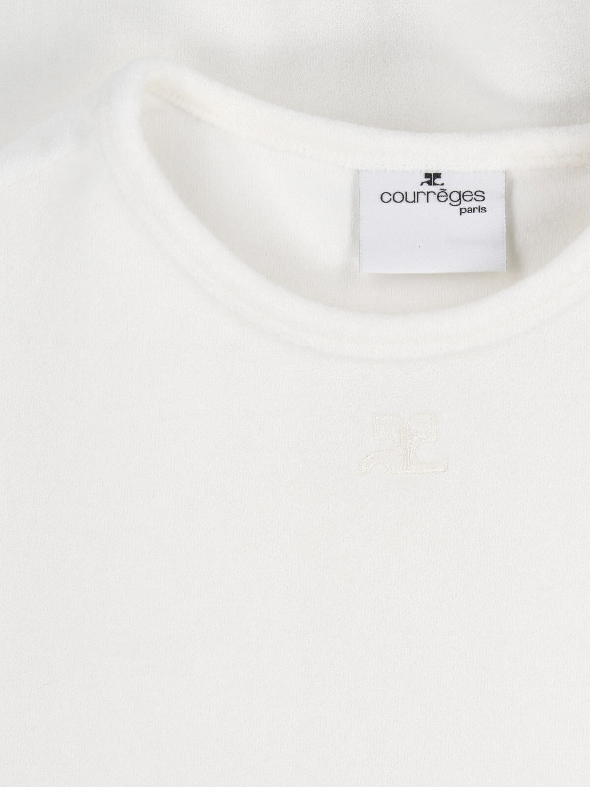 White Baby Spongy Embroidered Viscose T-Shirt