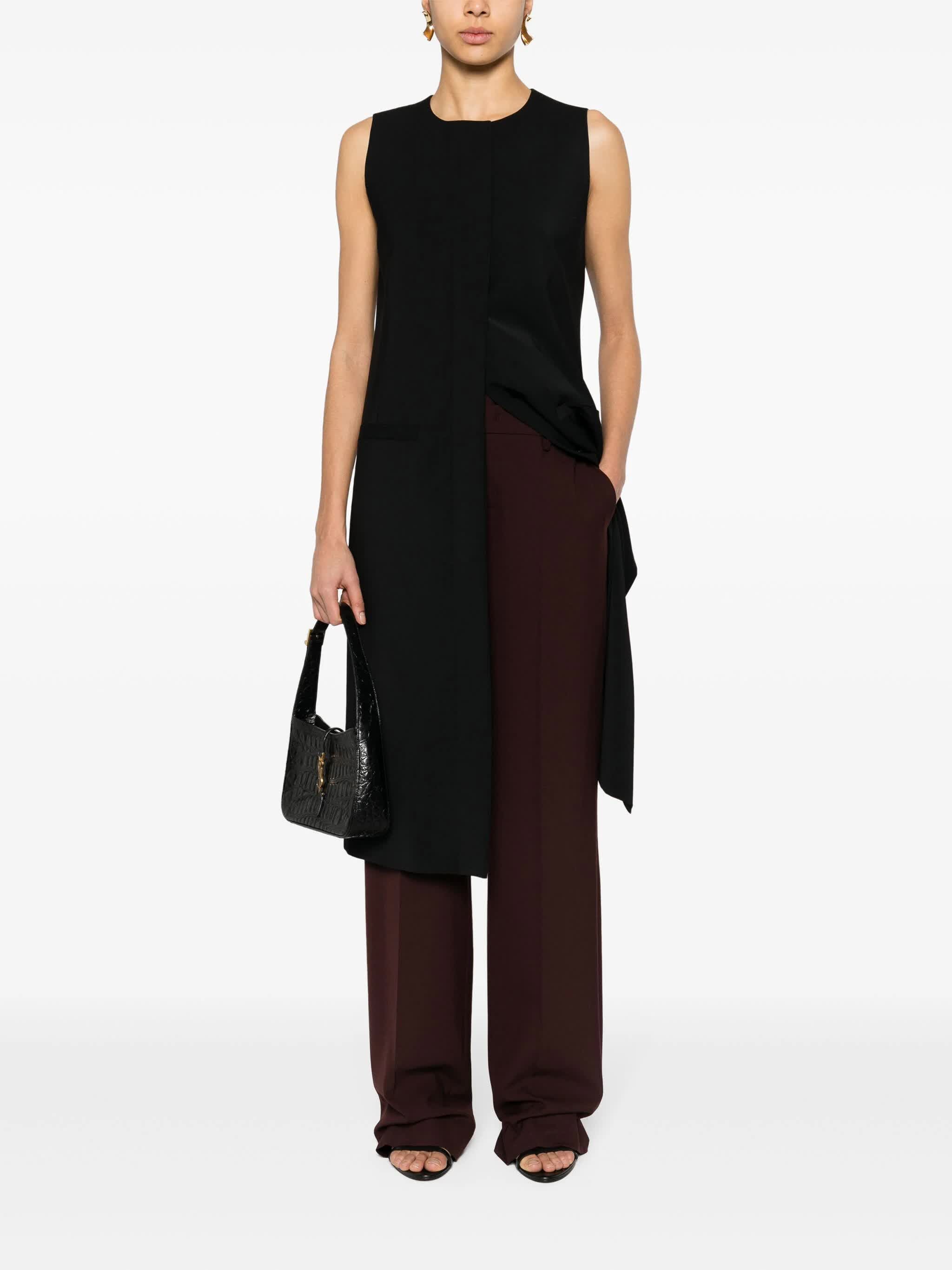 Black Gilet Sleeveless Long Wool Gilet