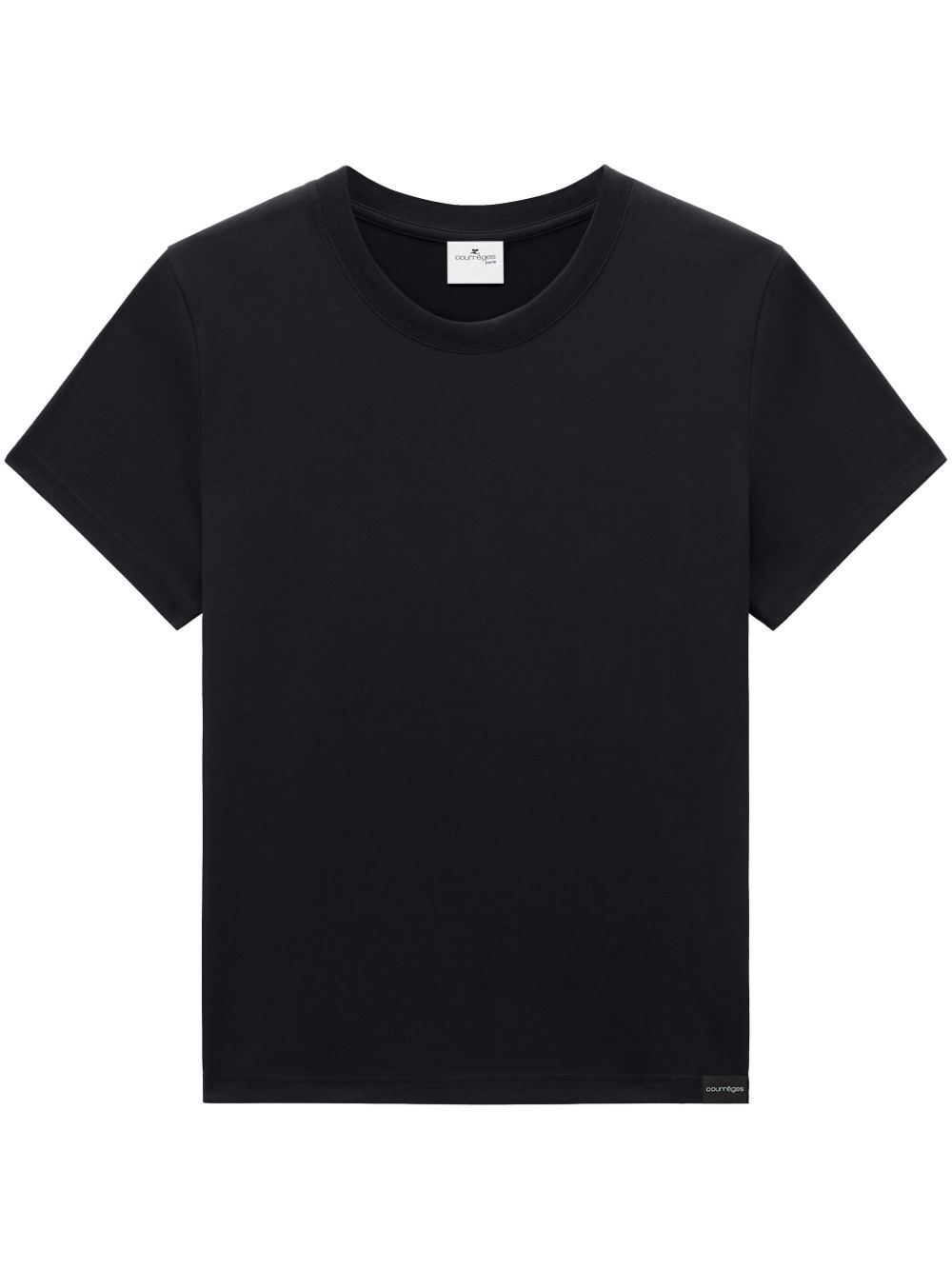 Short-Sleeved Black T-Shirt In Silk-Nylon Blend