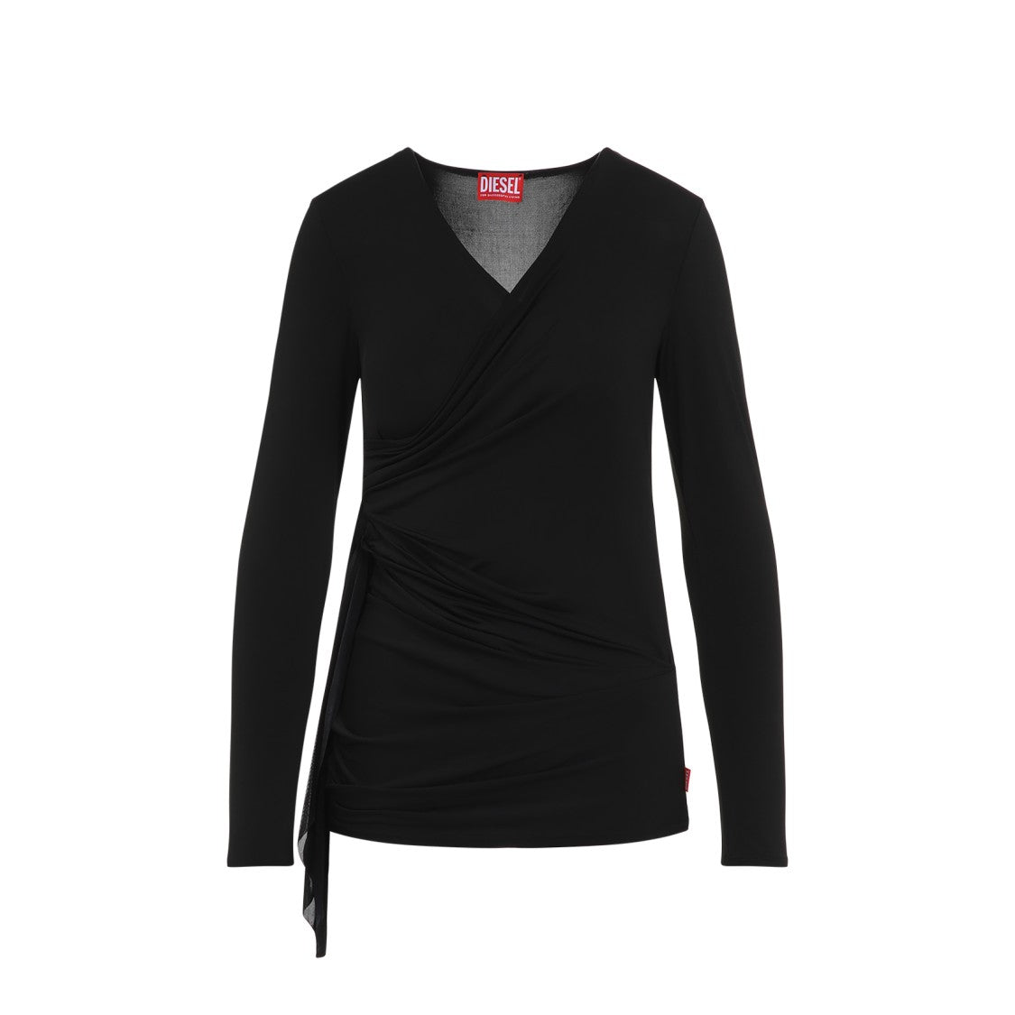 Wrap Design Top With Deep V-Neckline