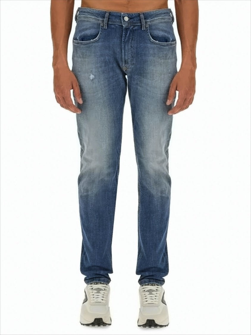 Slim Fit Denim Pants with Classic Five-Pocket Design
