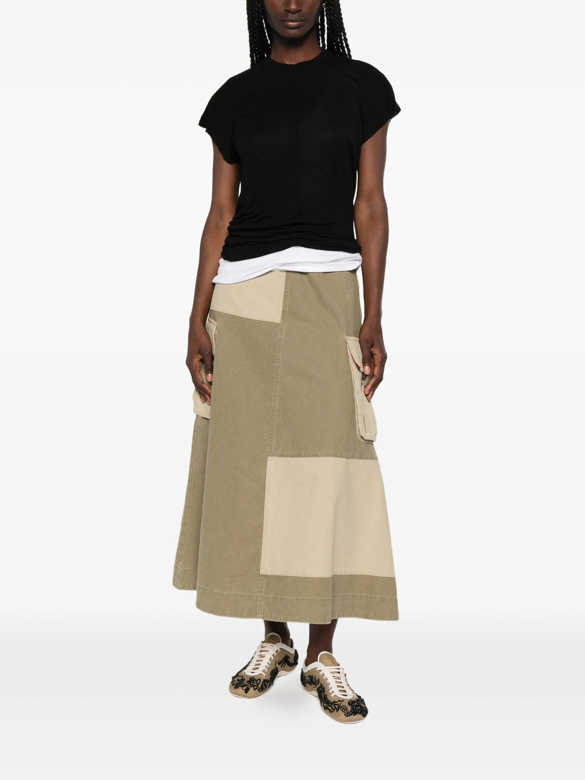 Black Relaxed Viscose Flutter Sleeve T-Shirt