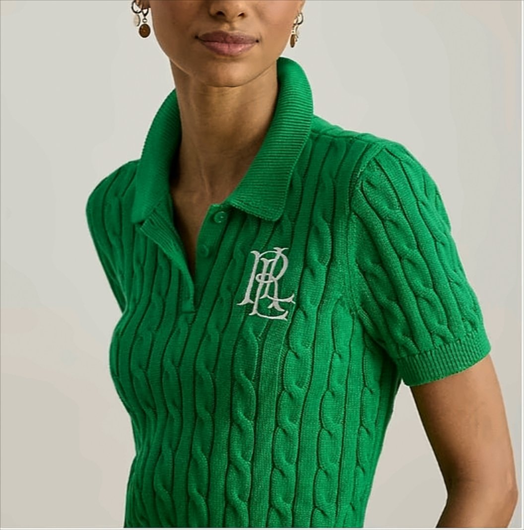 Cable-Knit Cotton Polo Shirt
