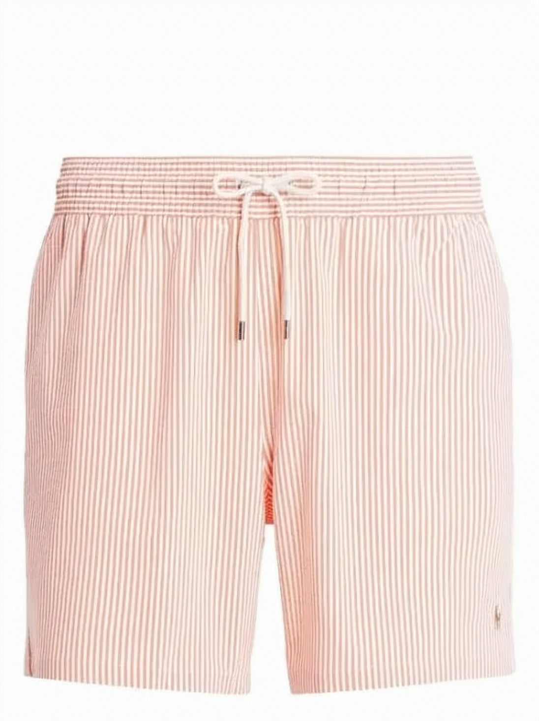 Slim Fit Peach and White Striped Shorts