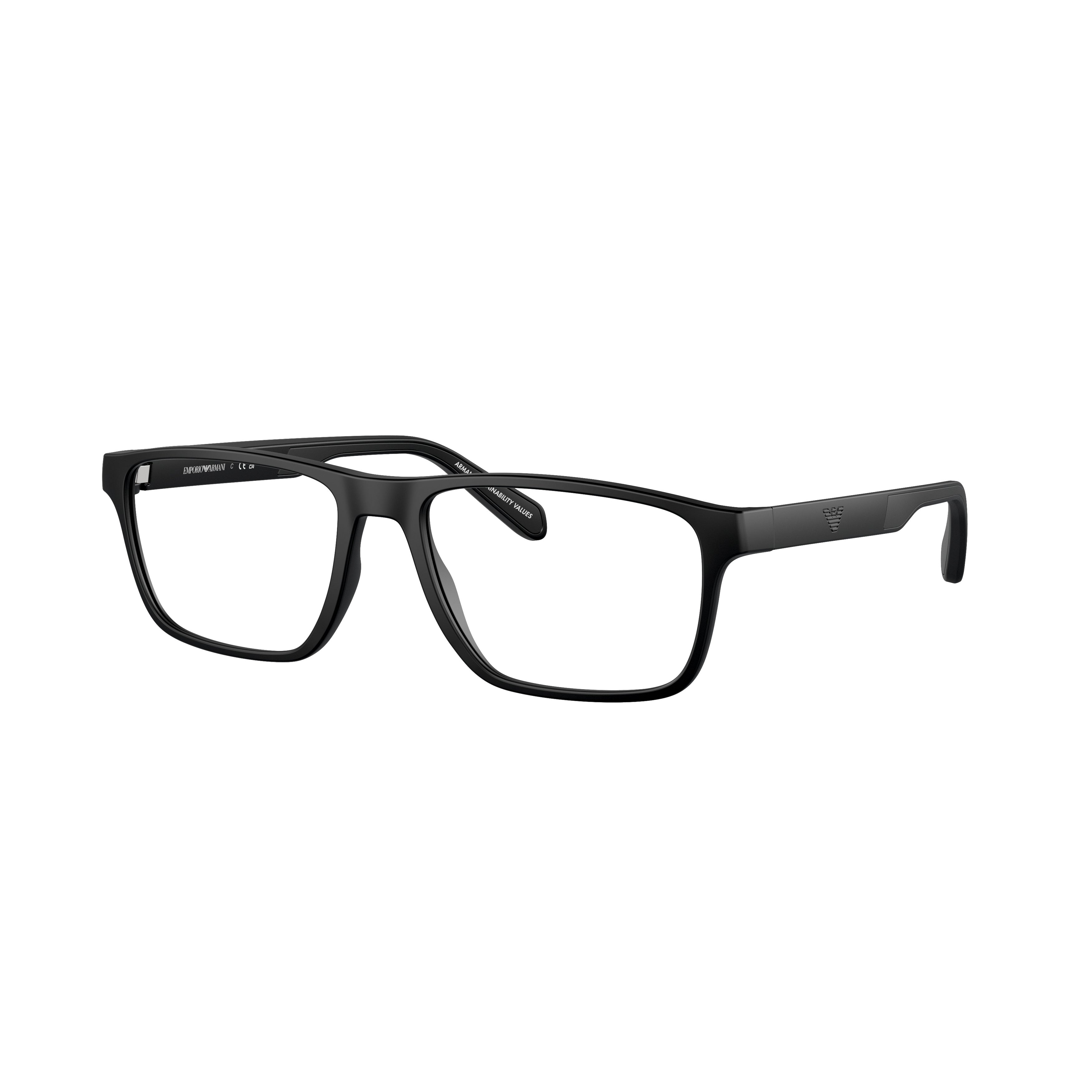 0ea3233 Rectangular Matte Black Eyeglasses with Minimalist Design