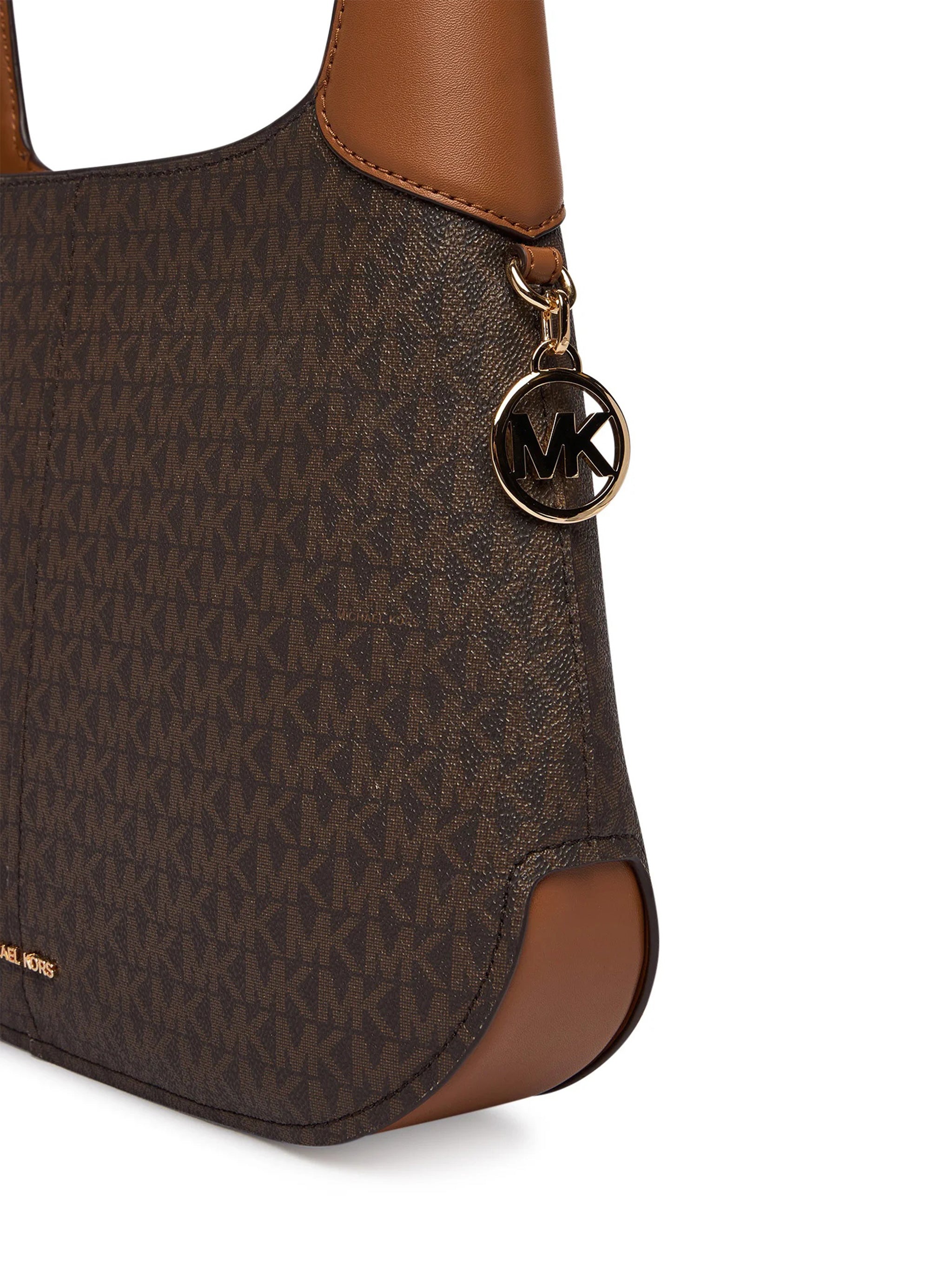 Dark Brown Monogram Curved Shoulder Bag