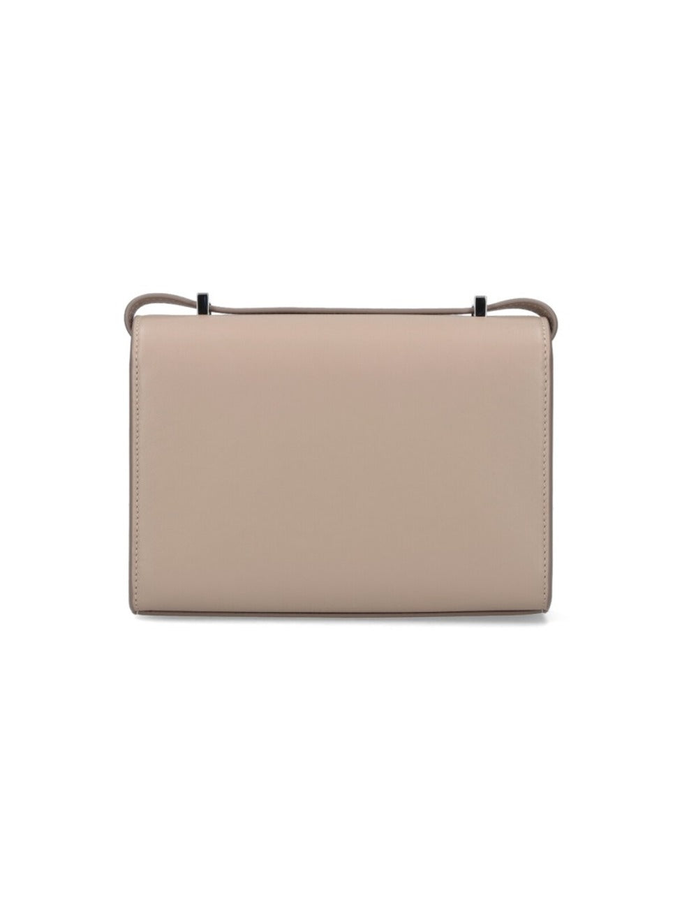 Rectangular Shoulder Bag With Polished Silver Clasp