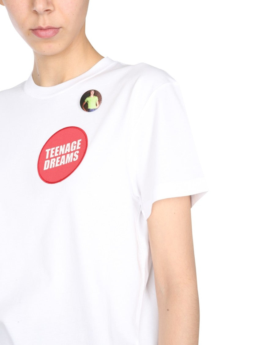 Crew Neck T-Shirt With Graphic Patches
