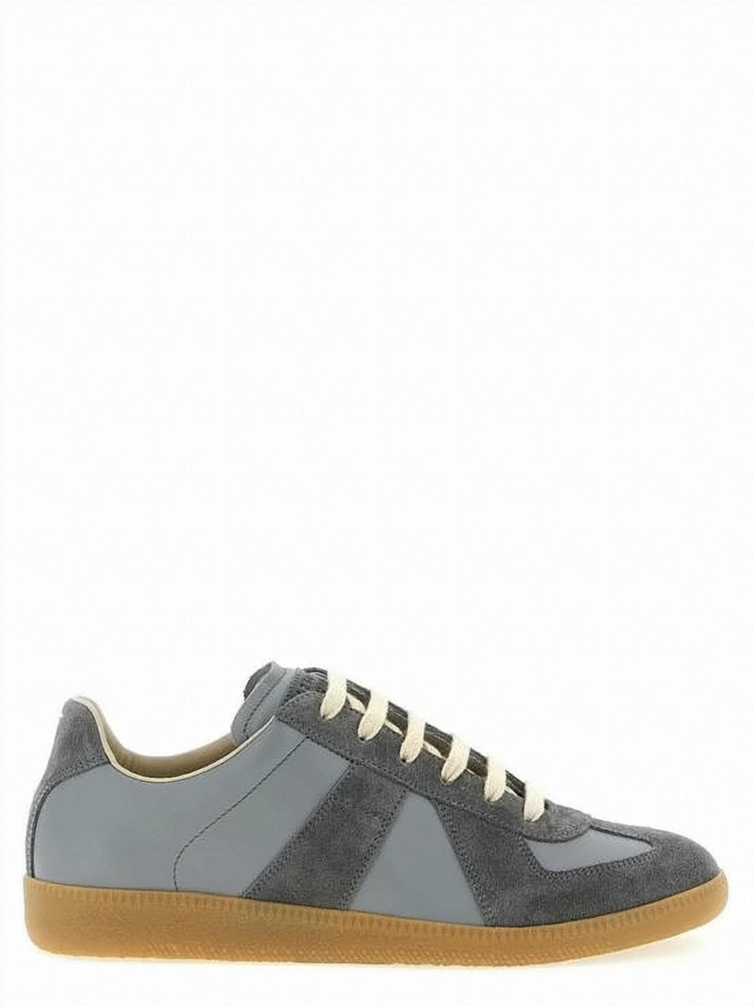 Low-Top Grey Sneakers with Smooth