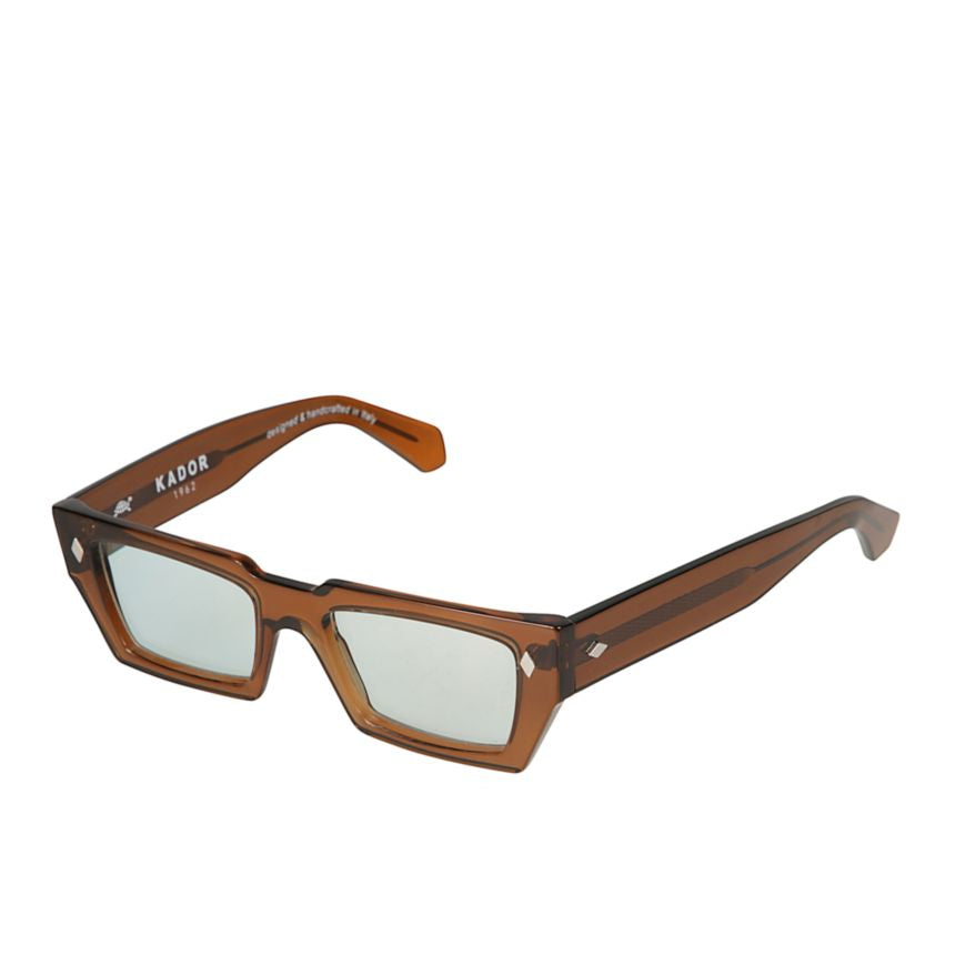Disko Translucent Brown Rectangular Sunglasses with Diamond Accents