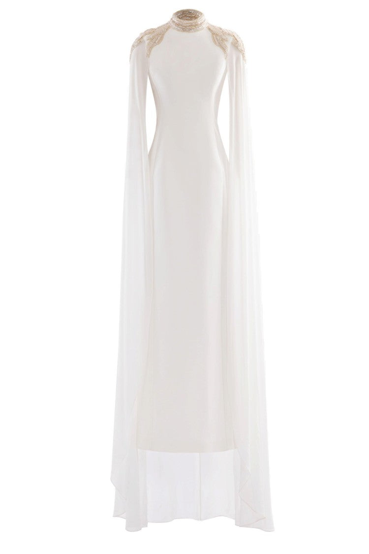 Embellished Crepe Kaftan