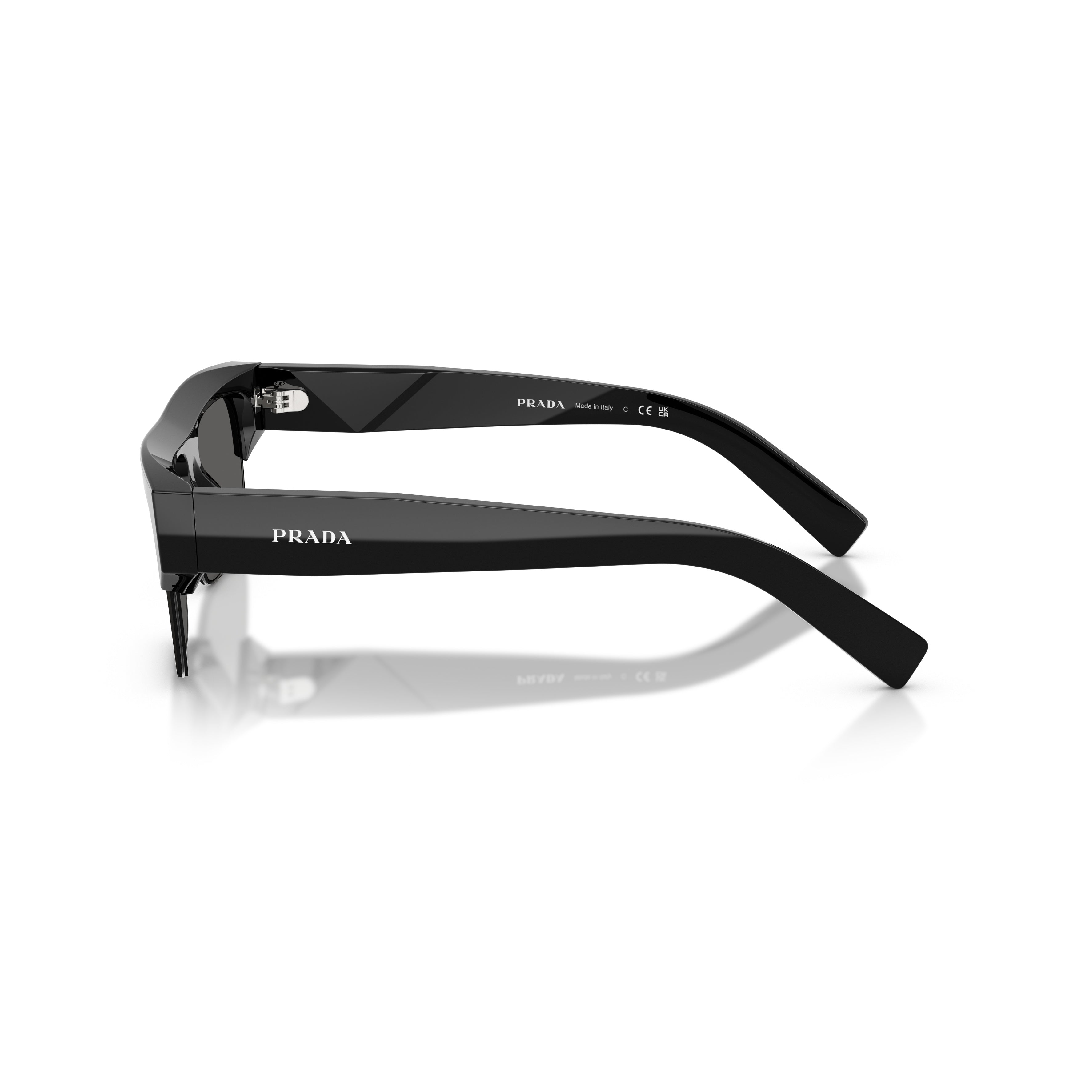 0pr D12su Bold Rectangular Black Acetate Sunglasses