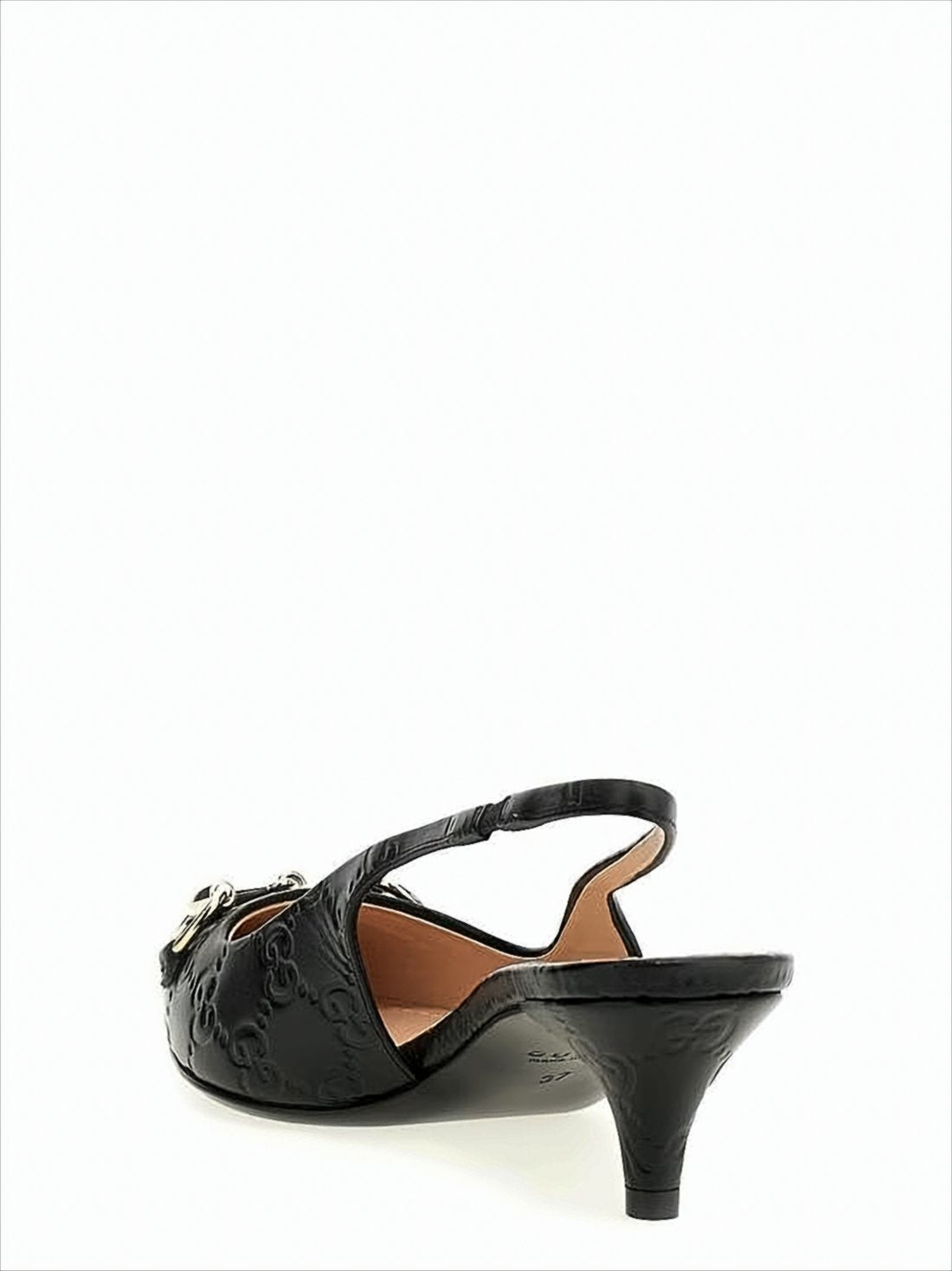 Pointed-Toe Slingback Pumps with Monogram Pattern