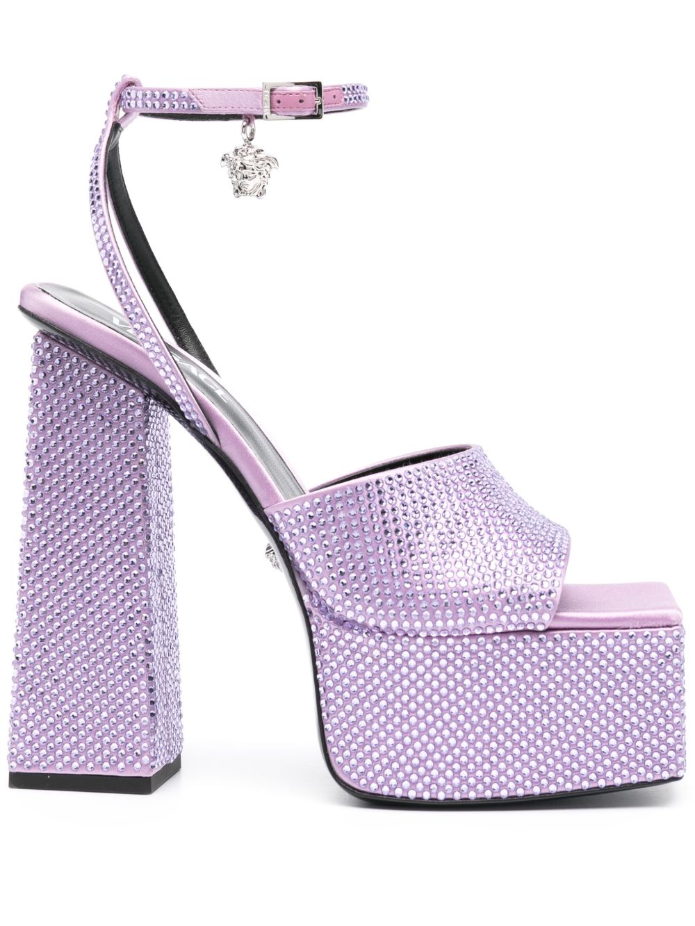 Platform Sandals with Crystal Embellishments