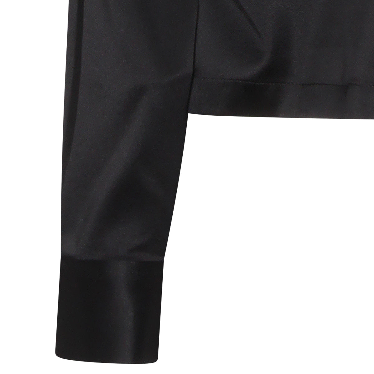 Satin-Finish Black Blouse