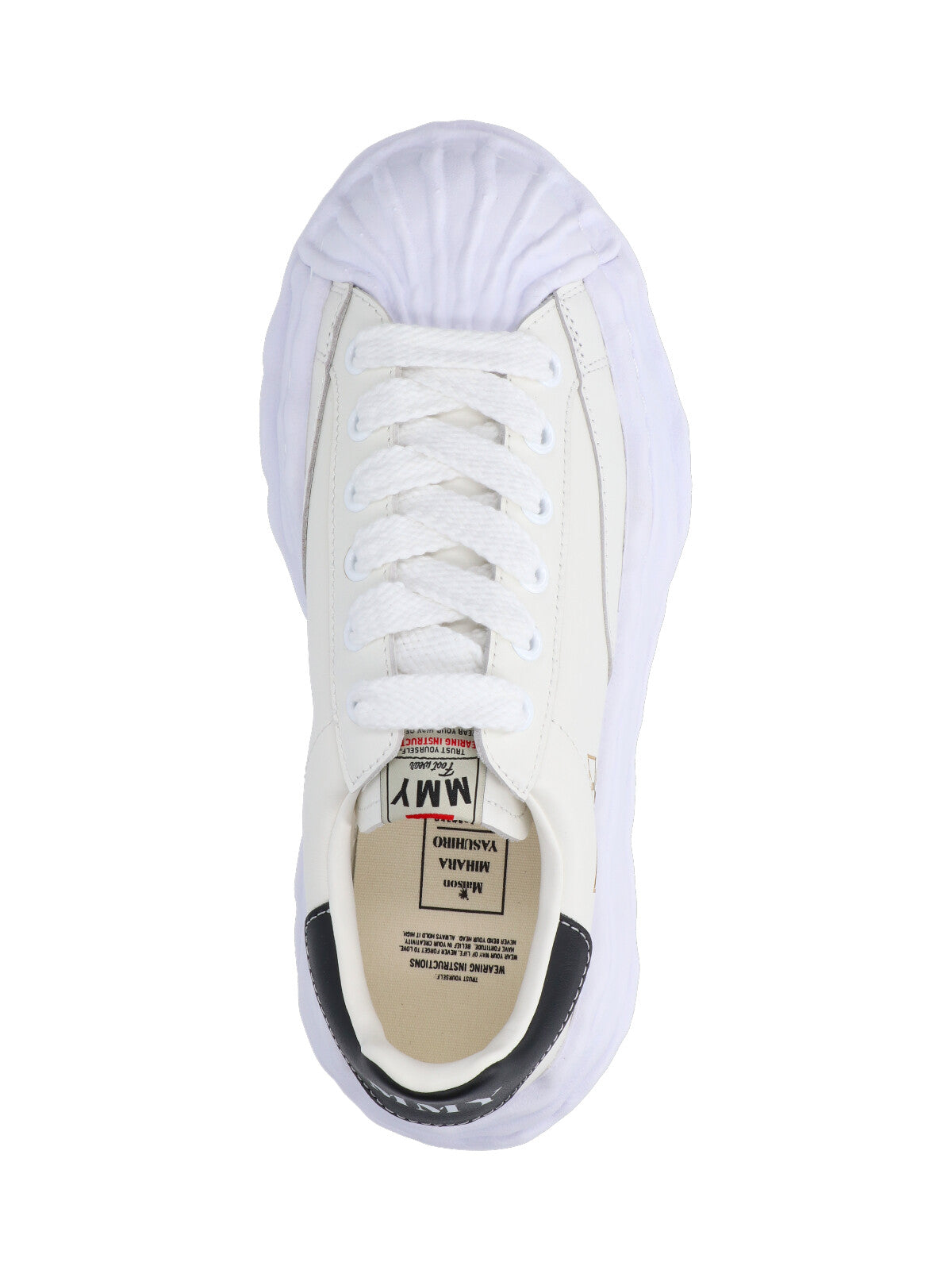 Calf Leather Sneakers With Oversized Rubber Sole And Logo Detailing