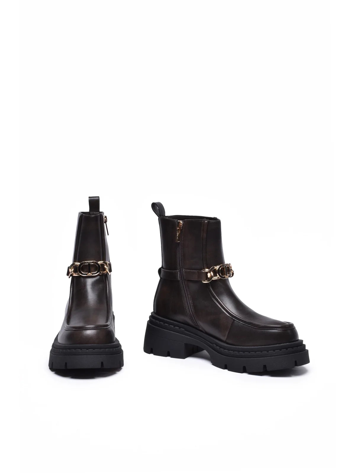 Brown Rubber Women's Rubber Ankle Boot