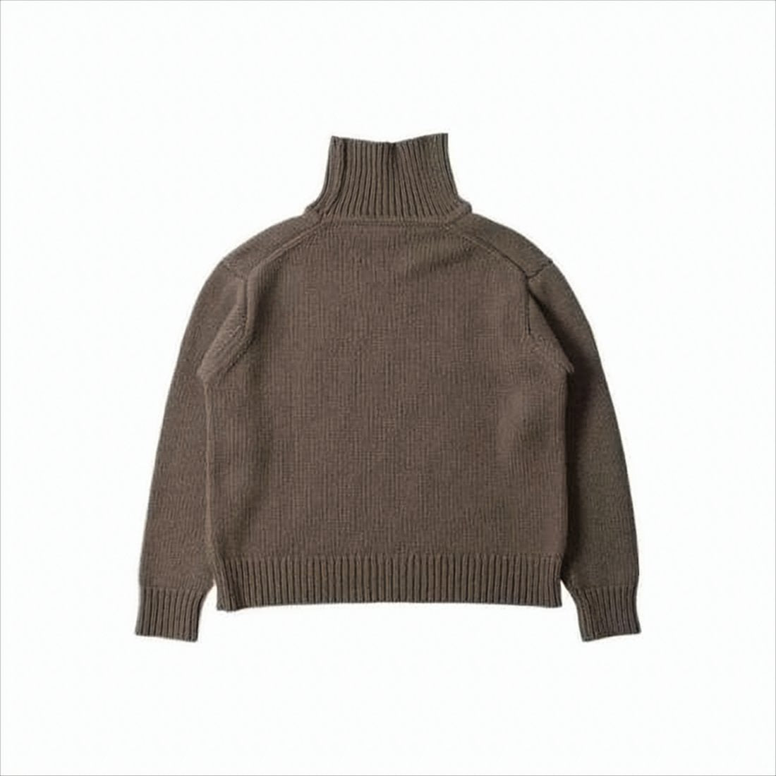 Ribbed Knit Turtleneck Sweater with High Neck