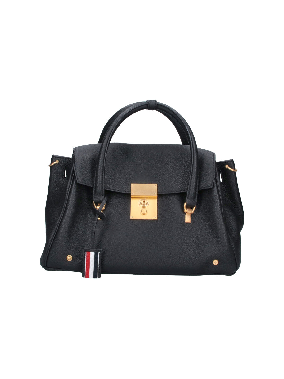 Black Bolton Structured Calf Leather Handbag