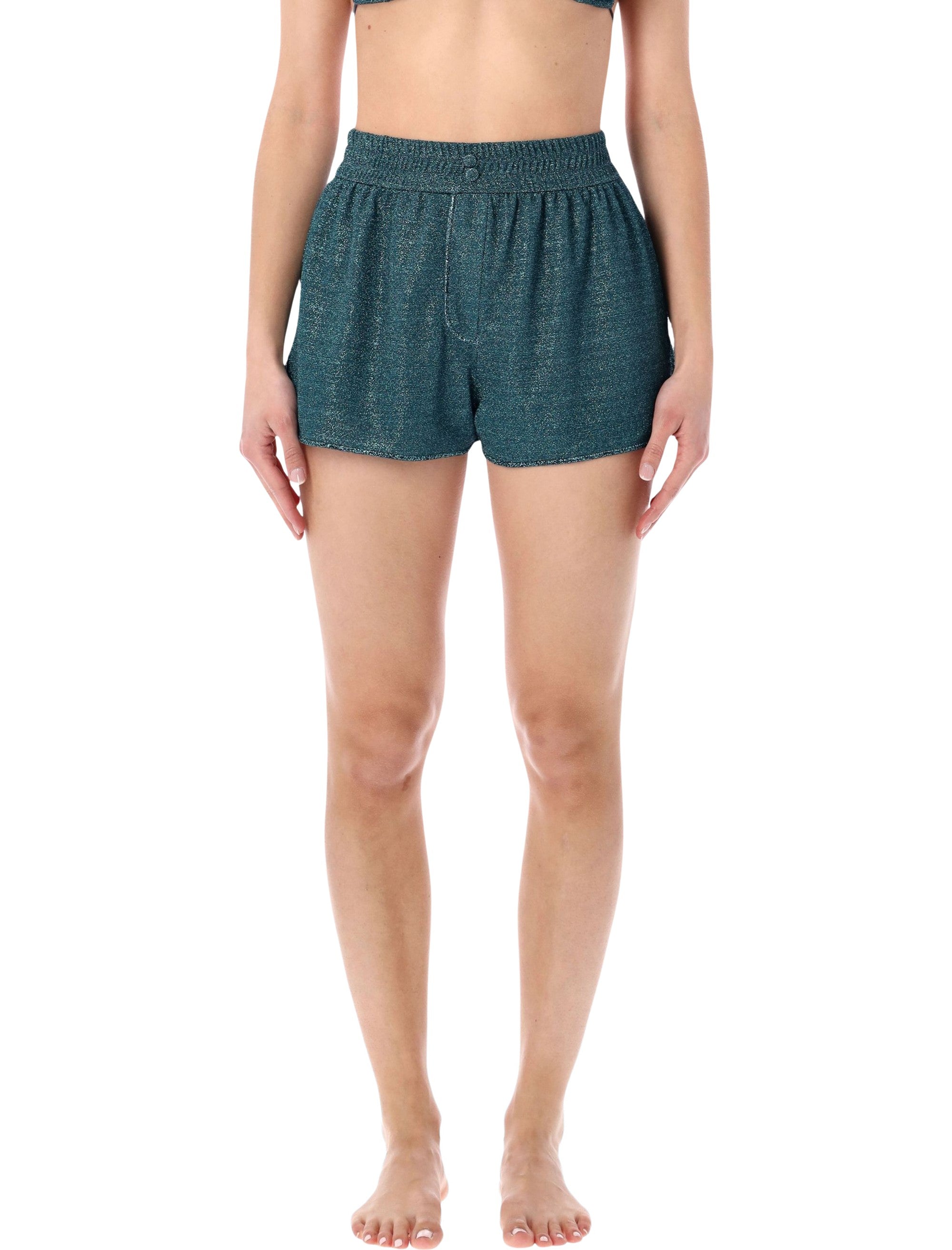 Lumière Lurex Swim Shorts with Elasticated Waistband
