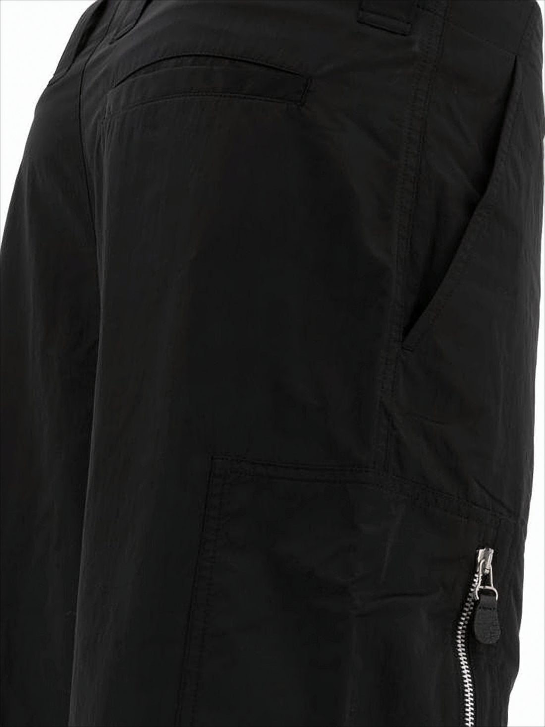 Black Straight Pants with Zip Detail