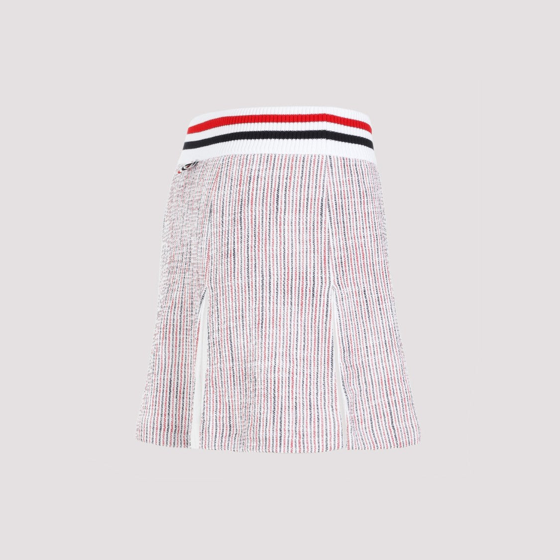 White Cotton Box Pleated Mini Skirt