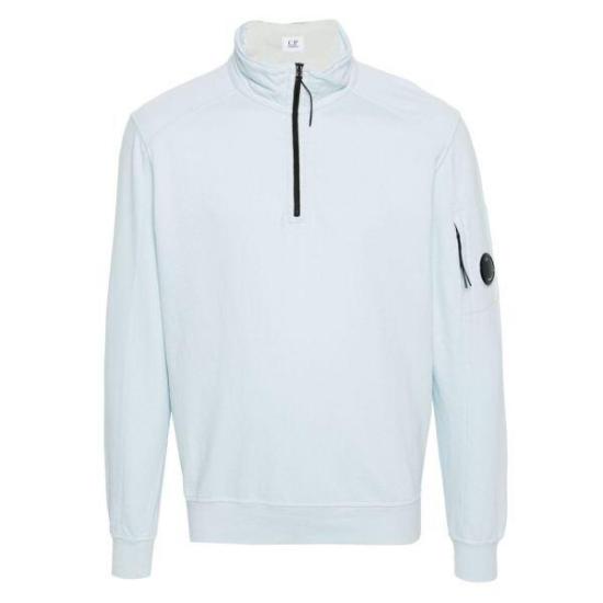High-Collar Zip-Up Pullover Sweatshirt