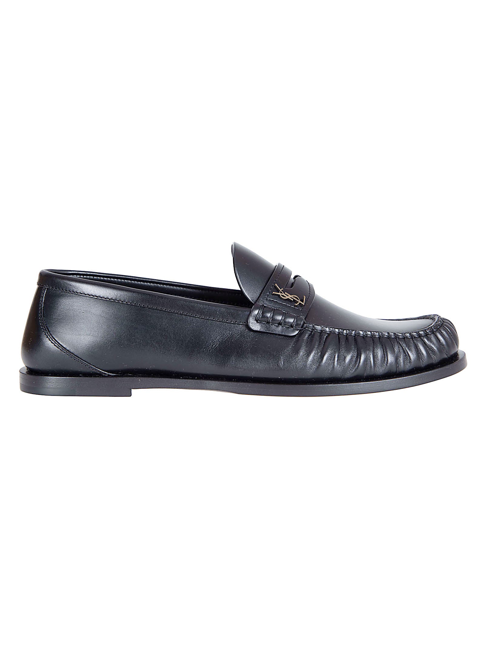 Hand-Stitched Black Moccasins with Square Toe Design