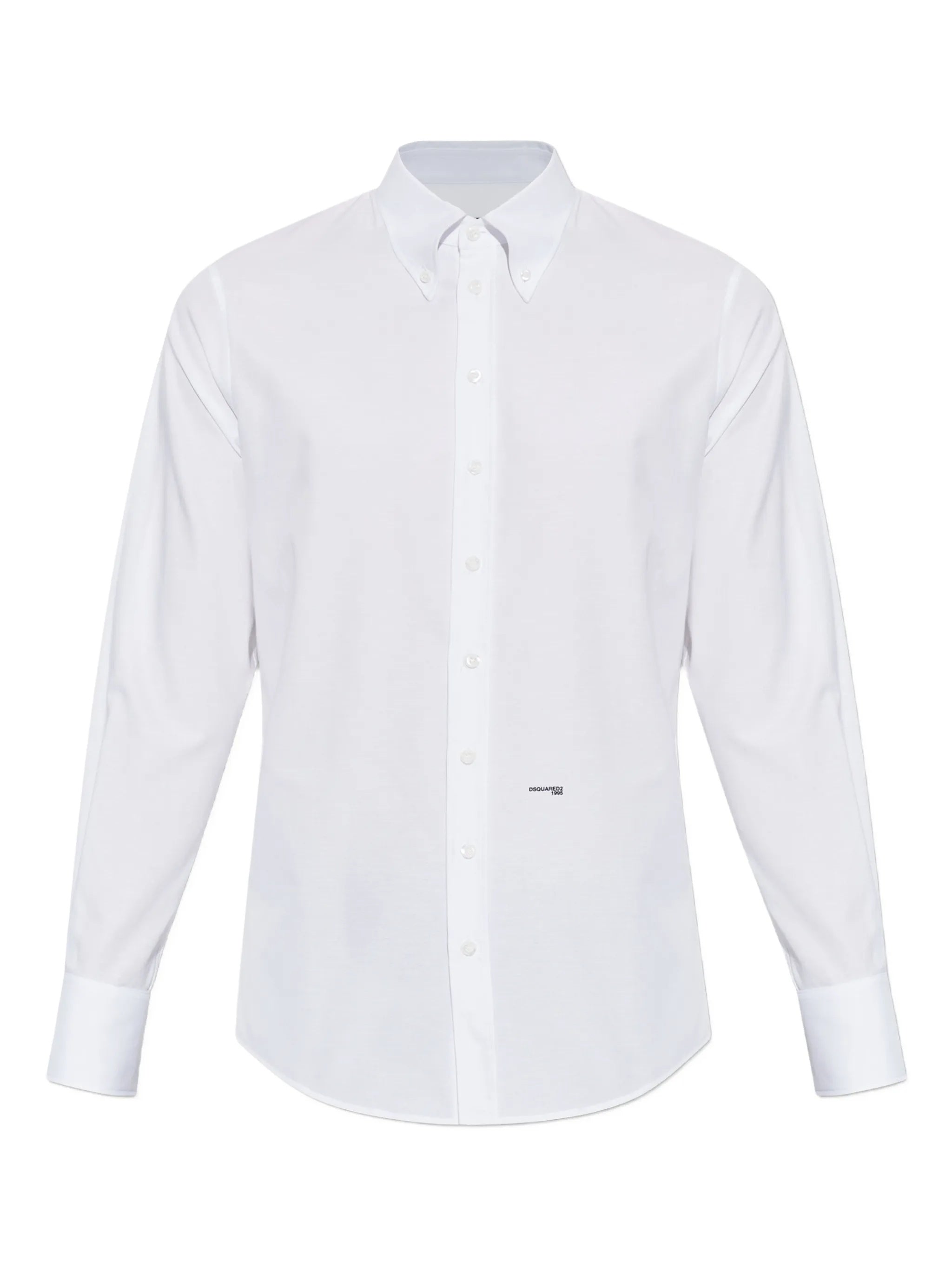 White Pointed Collar Tailored Cotton Shirt