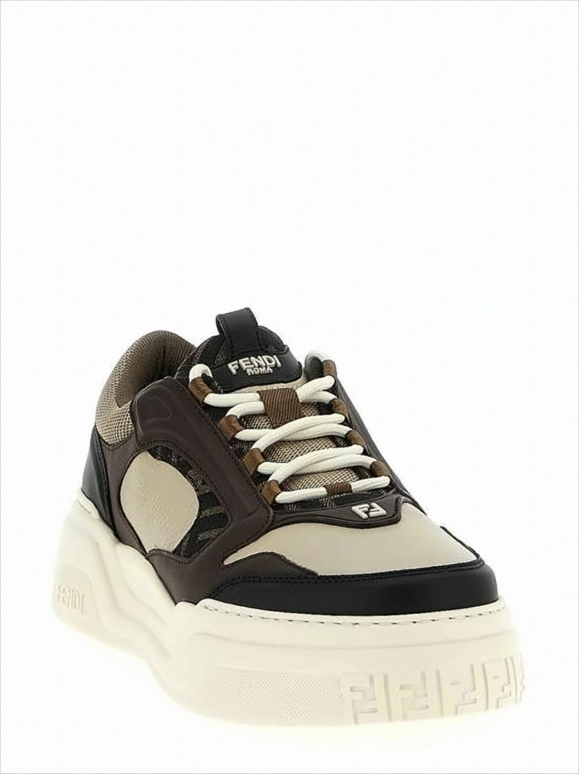 Layered Sneakers with Geometric Sole Detail