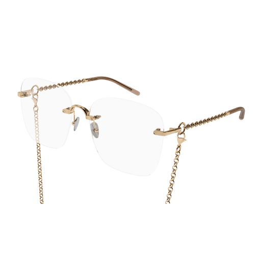 Metallic Finish Optical Frames with Chain Detail