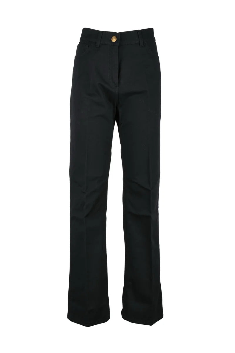 Straight-Leg Black Denim Jeans