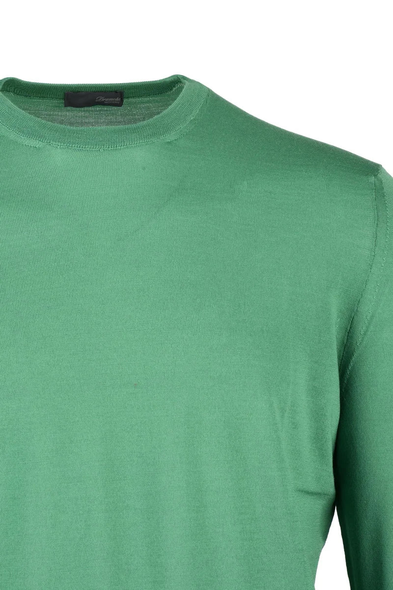 Crew Neck Merino Wool Sweater - Mint Green